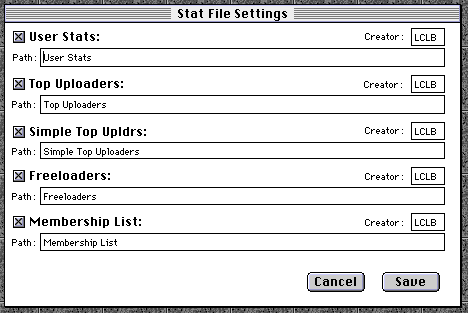 Suzie 1.7 Stat File Settings